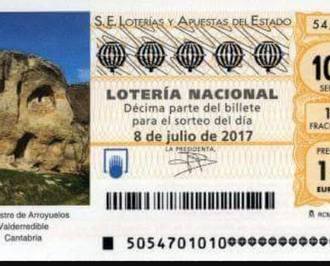 La  Cueva Rupestre de Arroyuelos imagen del décimo de Lotería Nacional